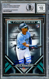 Julio Rodriguez Autographed 2022 Topps Finest Rookie Card #FRD-JR Seattle Mariners Auto Grade Gem Mint 10 Beckett BAS #16339461