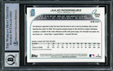 Julio Rodriguez Autographed 2022 Topps Chrome Update Sapphire Rookie Card #US44 Seattle Mariners Auto Grade Gem Mint 10 Beckett BAS #16339444