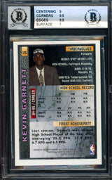 Kevin Garnett Autographed 1995-96 Topps Finest Rookie Card #115 Minnesota Timberwolves BGS 8 Auto Grade Gem Mint 10 Beckett BAS #14868974