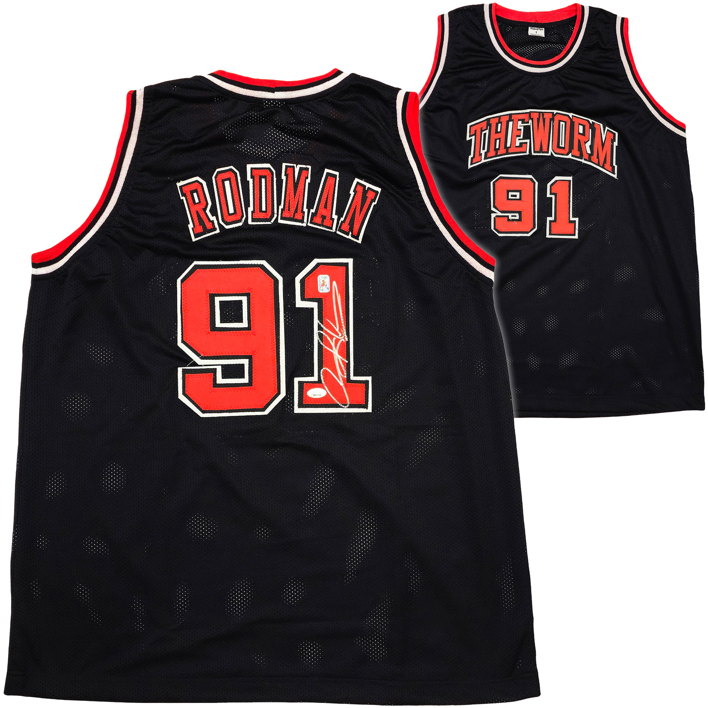 Chicago Bulls Dennis Rodman Autographed Black Jersey JSA Stock #237057
