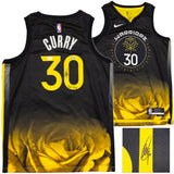 Golden State Warriors Stephen Curry Autographed Black Nike Swingman City Edition Jersey Size 48 "Chef Curry" Beckett BAS QR Stock #237091