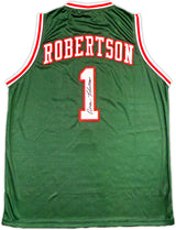 Milwaukee Bucks Oscar Robertson Autographed Green Jersey JSA Stock #237066