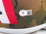 Trey Lance Autographed San Francisco 49ers Camo Full Size Replica Speed Helmet Beckett BAS Witness #WL69320