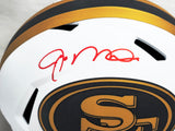 Joe Montana Autographed San Francisco 49ers Lunar Eclipse White Full Size Replica Speed Helmet Fanatics Holo #WX13989742