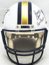 Rome Odunze Autographed Washington Huskies White USA Flag Full Size Authentic Helmet "Go Dawgs" (Mark, Scuff) MCS Holo #82580