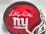 Sterling Shepard Autographed New York Giants Blaze Red Mini Helmet Beckett BAS #E02711