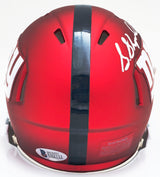 Sterling Shepard Autographed New York Giants Blaze Red Mini Helmet Beckett BAS #E02711