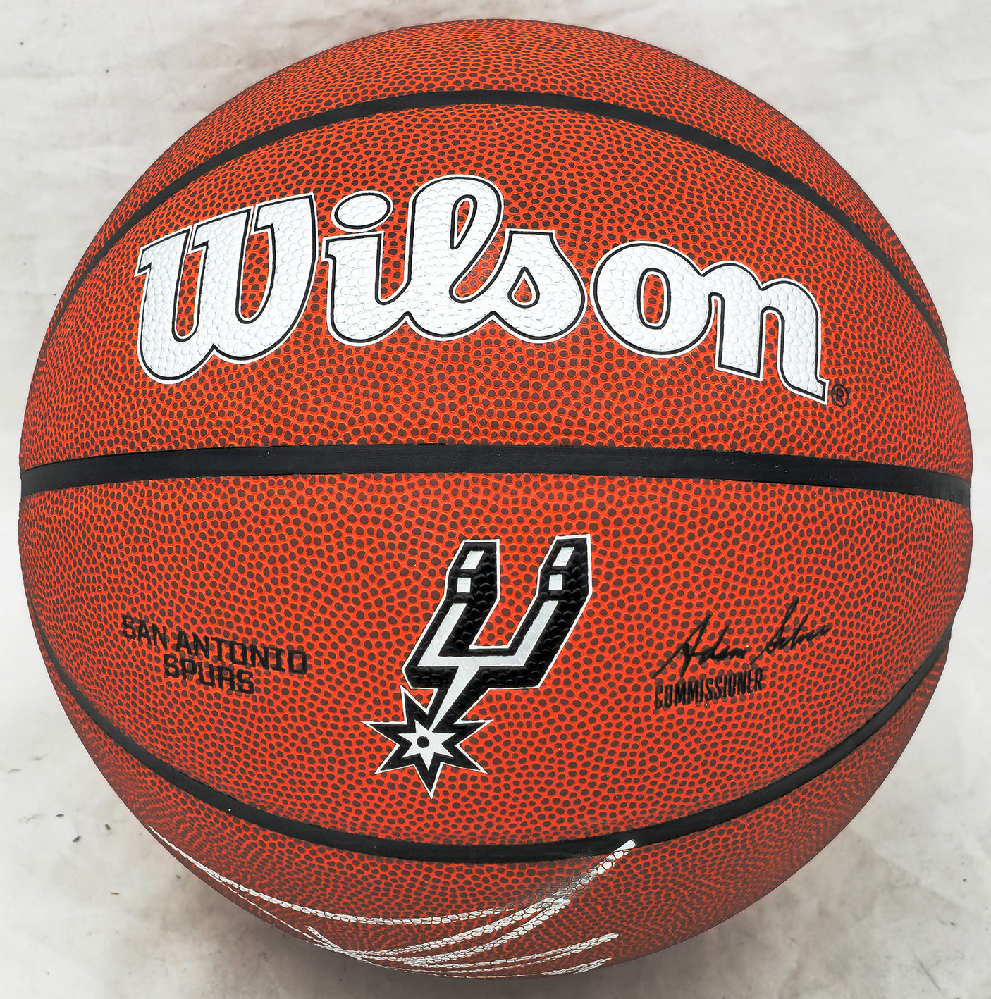 Tony Parker Autographed Official NBA Leather San Antonio Spurs Logo Basketball (Smudged) Beckett BAS Witness #1W181371