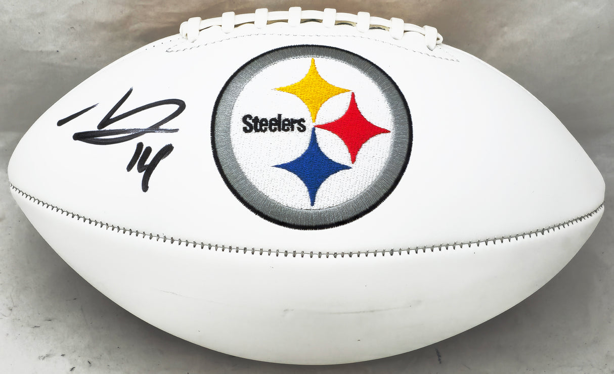George Pickens Autographed Official Pittsburgh Steelers White Logo Football Beckett BAS QR #BJ56786