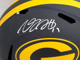 Davante Adams Autographed Green Bay Packers Eclipse Black Full Size Speed Replica Helmet (Smudged) Beckett BAS #Y91377