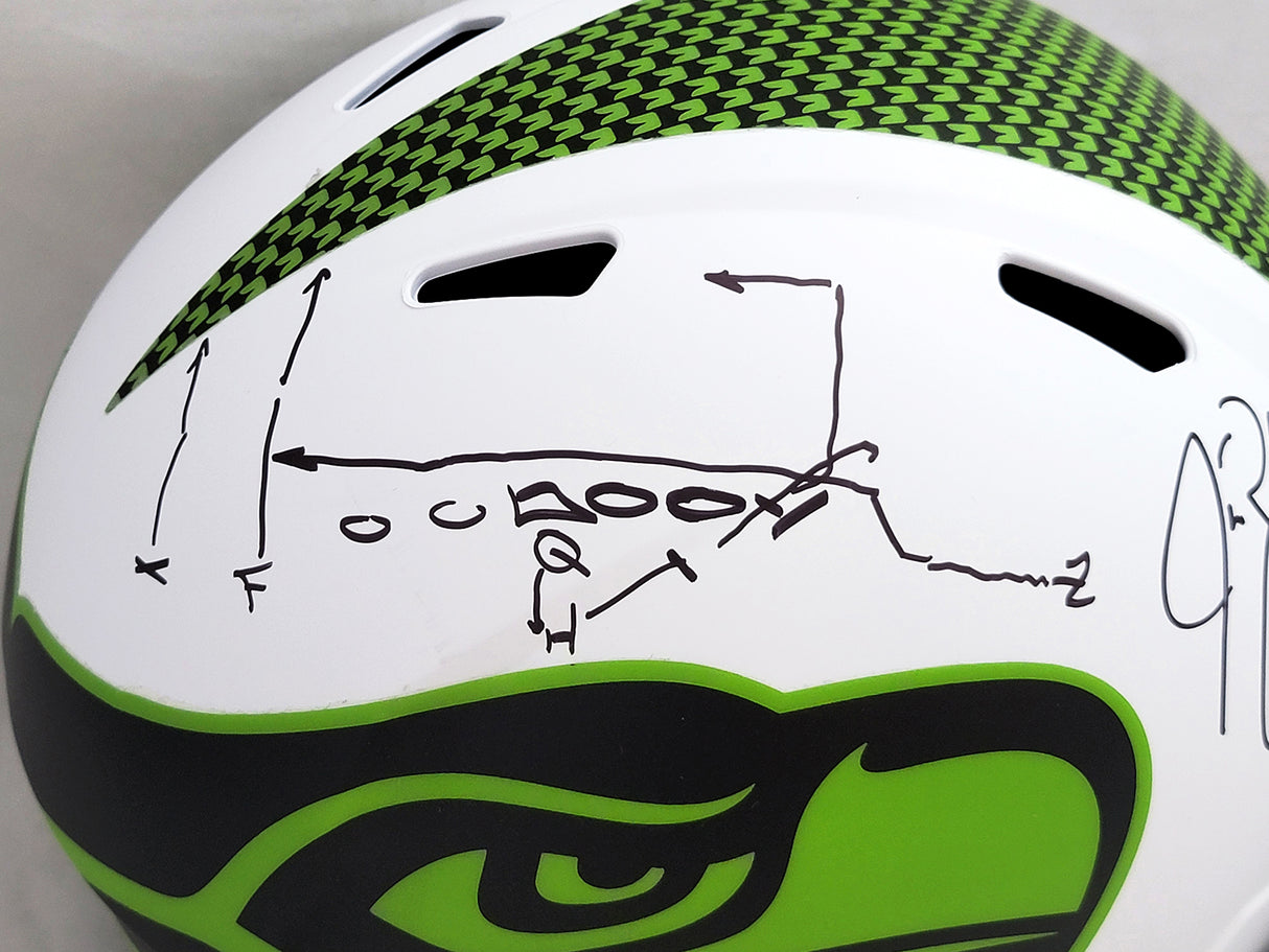Jim Zorn Autographed Seattle Seahawks Lunar Eclipse White Full Size Speed Replica Helmet Play Call MCS Holo #80097