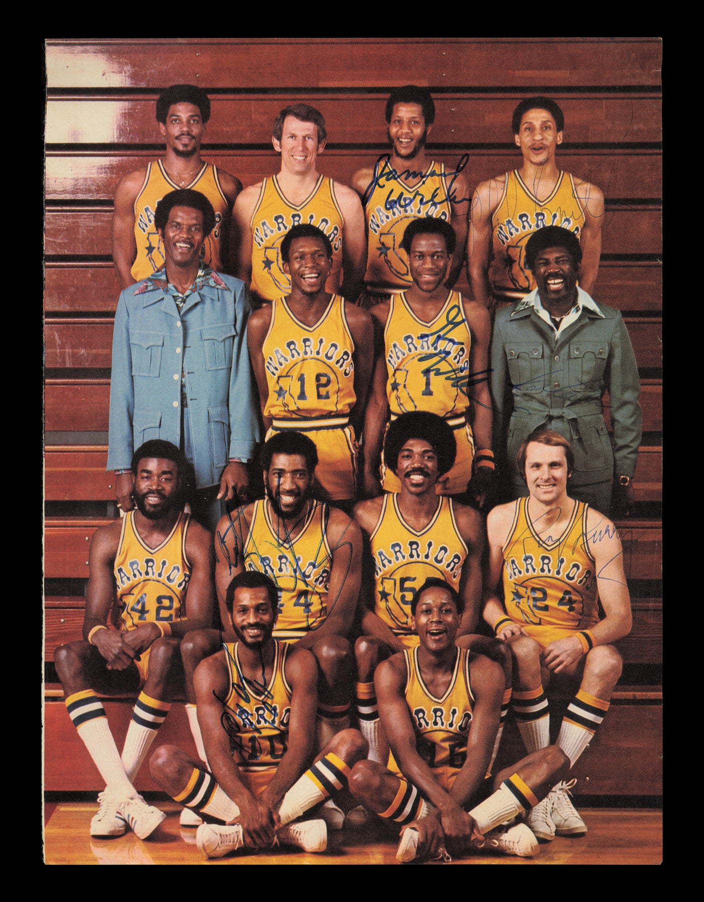 1975-76 Golden State Warriors Team Autographed 8x11 Magazine Photo With 7 Signatures Including Jamaal Wilkes & Rick Barry. SKU #237881