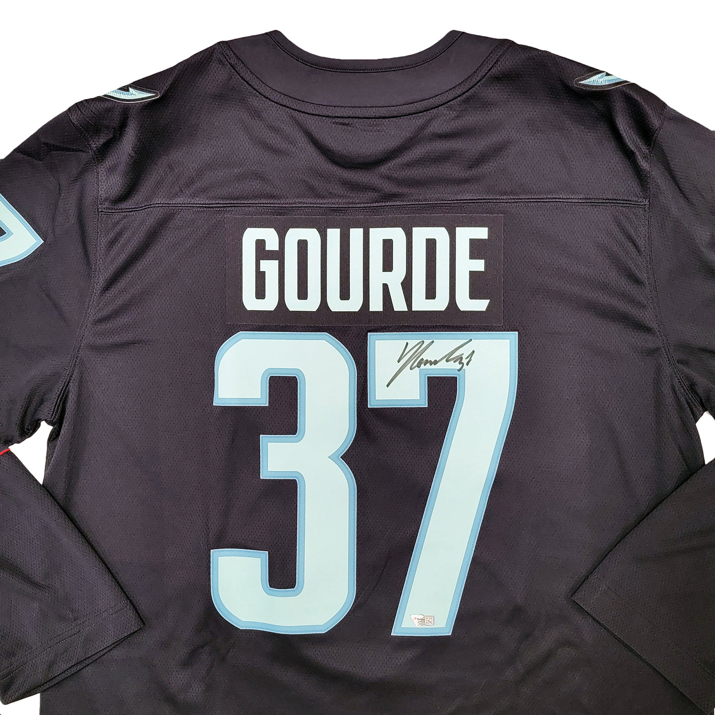 Seattle Kraken Yanni Gourde Autographed Blue Fanatics Jersey Size L Fanatics Holo Stock #211613