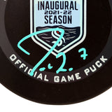 Jordan Eberle Autographed Official Seattle Kraken Inaugural Season Logo Hockey Game Puck Signed In Teal Fanatics Holo Stock #211615