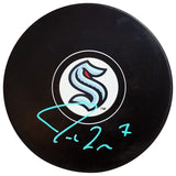Jordan Eberle Autographed Official Seattle Kraken Logo Hockey Puck Signed In Teal Fanatics Holo Stock #211616