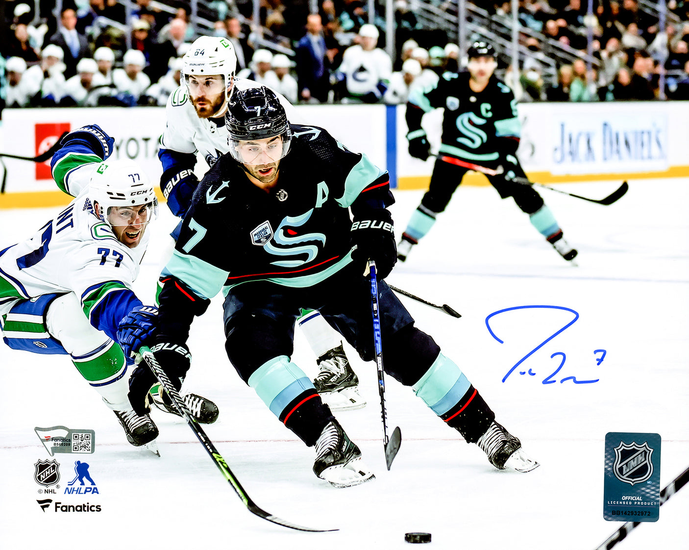 Jordan Eberle Autographed 8x10 Photo Seattle Kraken Fanatics Holo Stock #211620