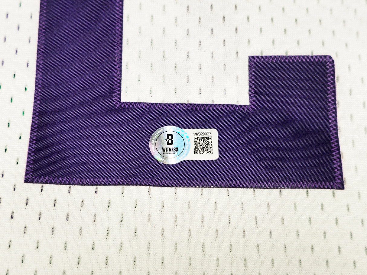 Utah Jazz John Stockton Autographed White Authentic Mitchell & Ness 1991-92 Hardwood Classic Swingman Jersey Size XXL Beckett BAS Witness Stock #224337