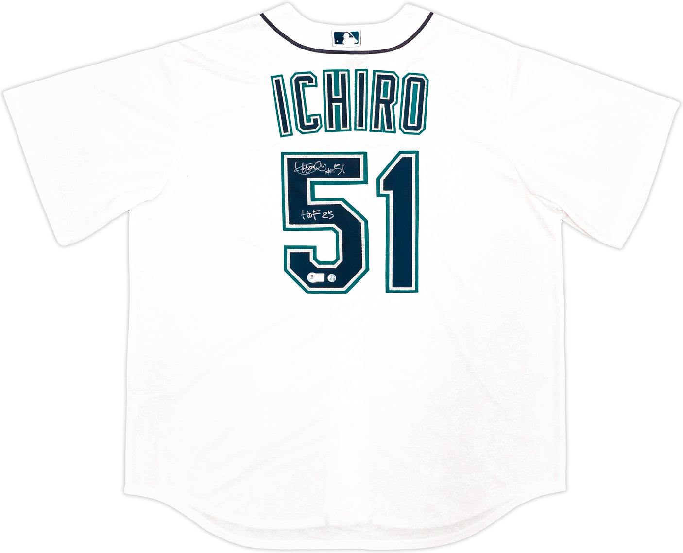 Seattle Mariners Ichiro Suzuki Autographed White Nike Jersey Size XL "HOF 25" IS Holo & Beckett BAS Witness QR Stock #238310