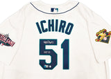 Seattle Mariners Ichiro Suzuki Autographed White Mitchell & Ness 2001 All Star Game Patch Rookie Year Jersey Size 52 "HOF 25" IS Holo & Beckett BAS Witness QR Stock #238316