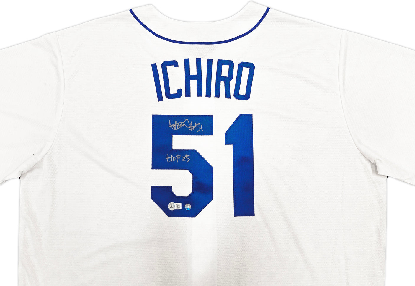 Seattle Mariners Ichiro Suzuki Autographed White Nike Cooperstown Collection Jersey Size XXL "HOF 25" IS Holo & Beckett BAS Witness QR Stock #238319