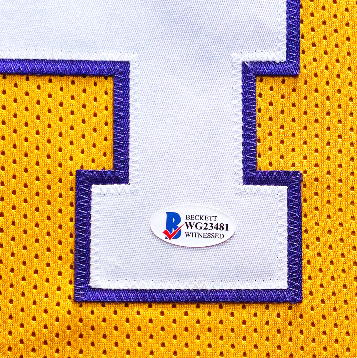 Los Angeles Lakers Shaquille O'Neal Autographed Framed Yellow Jersey Beckett BAS Stock #223786