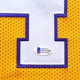 Los Angeles Lakers Shaquille O'Neal Autographed Framed Yellow Jersey Beckett BAS Stock #223786