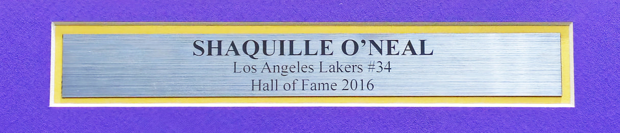 Los Angeles Lakers Shaquille O'Neal Autographed Framed Yellow Jersey Beckett BAS Stock #223786