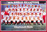 1976 Cincinnati Reds Big Red Machine Team Autographed Framed 24x36 Poster With 27 Signatures Including Johnny Bench & Pete Rose Beckett BAS Stock #223770