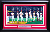 1990 Cincinnati Reds Team Autographed Framed 12x24 Panoramic Photo Cincinnati Reds With 9 Signatures Including Barry Larkin & Lou Piniella Beckett BAS Stock #223765