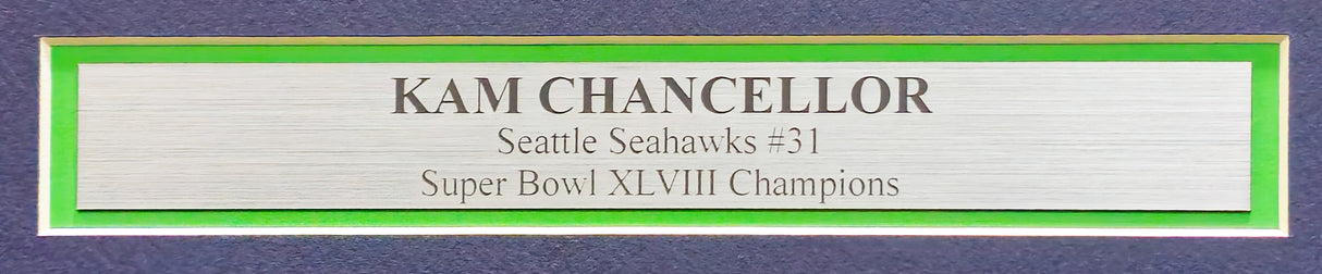 Kam Chancellor Autographed Framed 16x20 Photo Seattle Seahawks MCS Holo Stock #223766