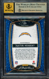 Justin Herbert Autographed 2020 Select Rookie Card #244 Los Angeles Chargers BGS 9.5 Auto Grade Gem Mint 10 Beckett BAS #15297501