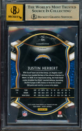 Justin Herbert Autographed 2020 Select Prizm Maroon Die Cut Rookie Card #44 Los Angeles Chargers BGS 9.5 Auto Grade Gem Mint 10 Beckett BAS #15297328