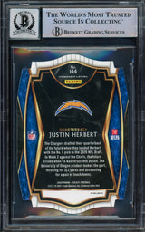 Justin Herbert Autographed 2020 Select Prizm Tri Color Die Cut Rookie Card #144 Los Angeles Chargers Auto Grade Gem Mint 10 Beckett BAS #15297958