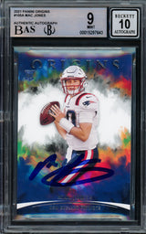 Mac Jones Autographed 2021 Panini Origins Rookie Card #105A New England Patriots BGS 9 Auto Grade Gem Mint 10 Beckett BAS #15297643