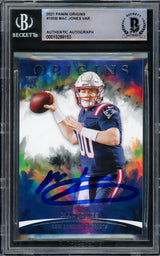 Mac Jones Autographed 2021 Panini Origins Rookie Card #105B New England Patriots Beckett BAS #15298153