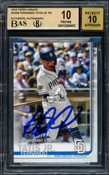 Fernando Tatis Jr Autographed 2019 Topps Update Rookie Card #US56 San Diego Padres BGS 10 Auto Grade Gem Mint 10 Highest Graded Beckett BAS #15265452