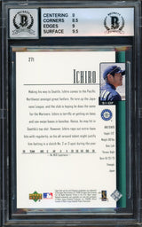 Ichiro Suzuki Autographed 2001 Upper Deck Rookie Card #271 Seattle Mariners BGS 8.5 Auto Grade Gem Mint 10 "01 ROY/MVP" Beckett BAS #15094346