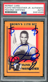 Floyd Mayweather Jr Autographed 1997 Brown's Boxing Rookie Retro Reprint Rookie Card #51 "$$" Money PSA/DNA #84816569