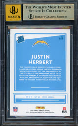 Justin Herbert Autographed 2020 Donruss Rated Rookie Card #303 Los Angeles Chargers BGS 9.5 Auto Grade Gem Mint 10 Beckett BAS Stock #211824