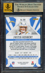 Justin Herbert Autographed 2020 Panini Phoenix Fire Burst Rookie Card #103 Los Angeles Chargers BGS 9.5 Auto Grade Gem Mint 10 Beckett BAS Stock #211827