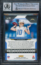 Justin Herbert Autographed 2020 Panini Prizm Rookie Card #325 Los Angeles Chargers BGS 9 Auto Grade Gem Mint 10 Beckett BAS Stock #211828