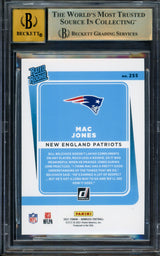 Mac Jones Autographed 2021 Donruss Rated Rookie Card #255 New England Patriots BGS 9.5 Auto Grade Gem Mint 10 Beckett BAS Stock #211836