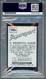 Mike Tyson Autographed 1986 Panini Supersport Rookie Retro Reprint Rookie Card #153 PSA/DNA Stock #211862