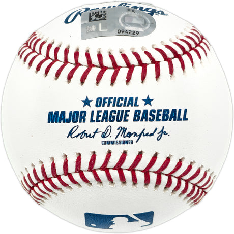 Wyatt Langford Autographed Official MLB Baseball Texas Rangers "MLB Debut 3-28-24" Fanatics MLB Holo #PX094229