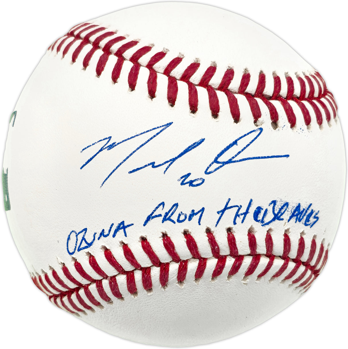 Marcell Ozuna Autographed Official MLB Baseball Atlanta Braves "Ozuna from the Braves" (Smudged) Beckett BAS Witness #1W611041