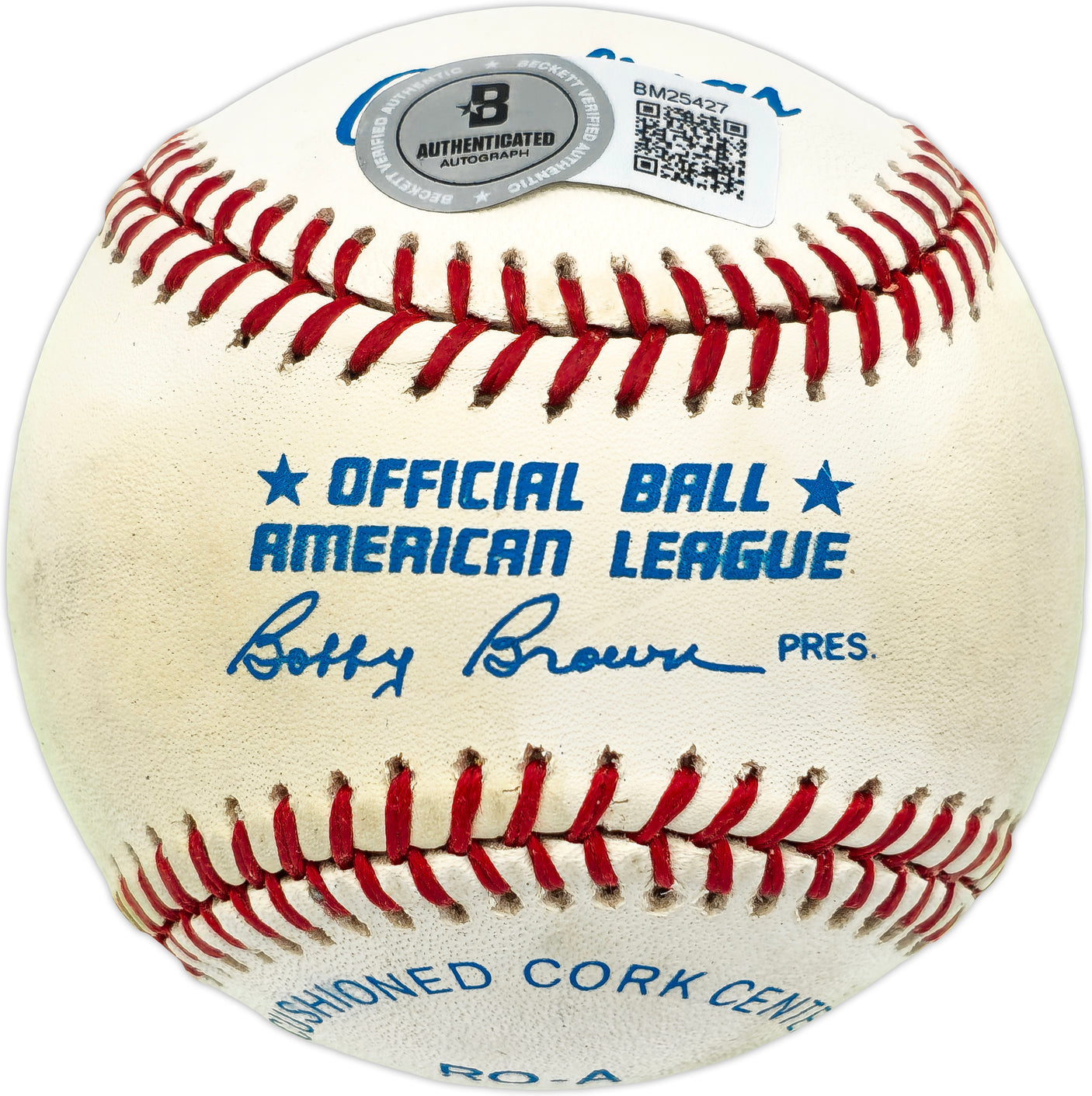 Steve Barber Autographed Official AL Baseball Seattle Pilots Beckett BAS QR #BM25427