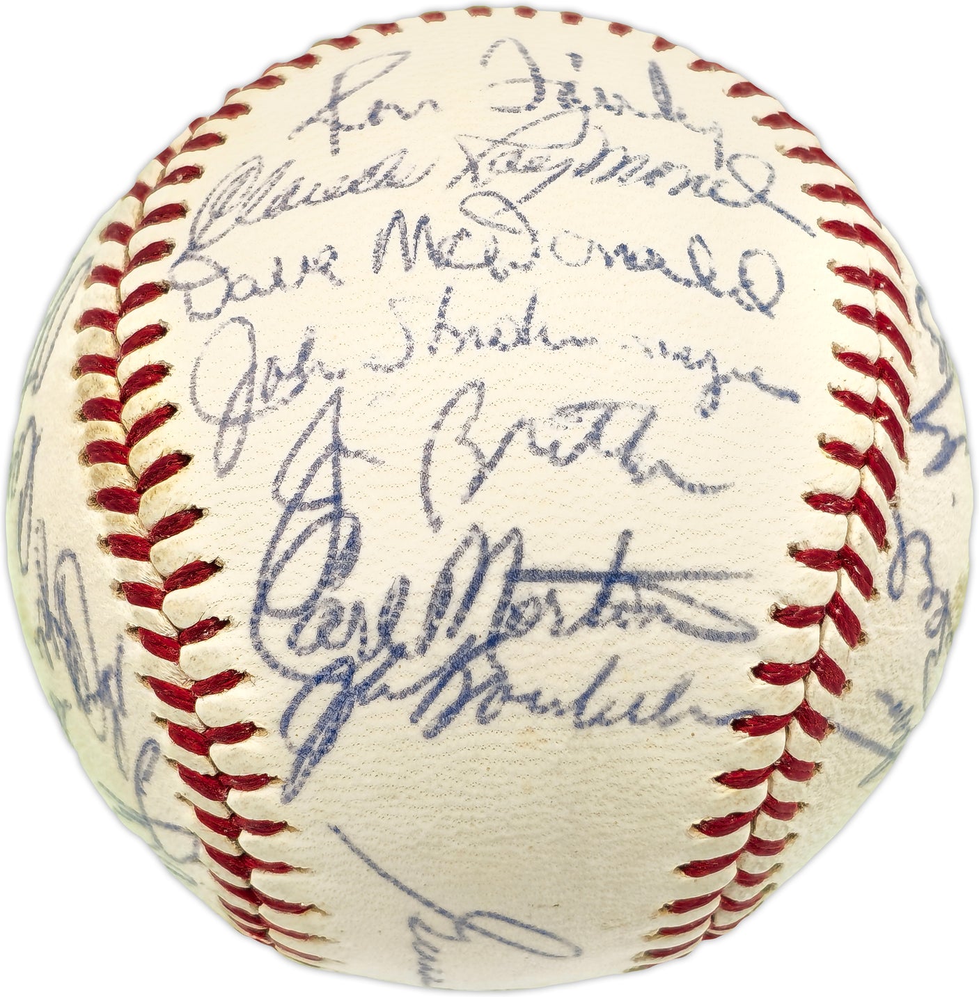 1971 Montreal Expos Team Autographed Official Feeney NL Baseball With 26 Signatures Including Mike Marshall SKU #236104
