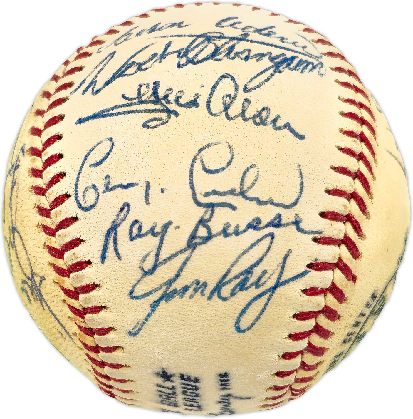 1971 Houston Astros Team Autographed Official Feeney NL Baseball With 22 Signatures Including Joe Morgan SKU #236105