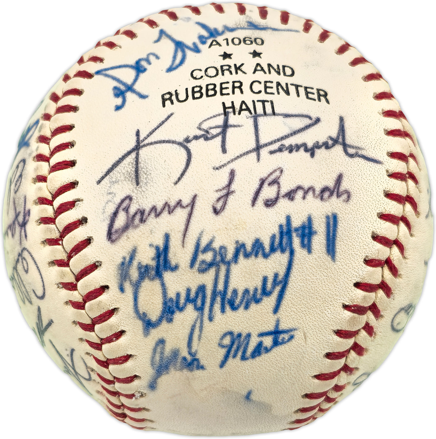 1985 Arizona State Sun Devils Team Autographed Official Wilson Professional League Baseball With 24 Signatures Including Barry Bonds Beckett BAS #A53834