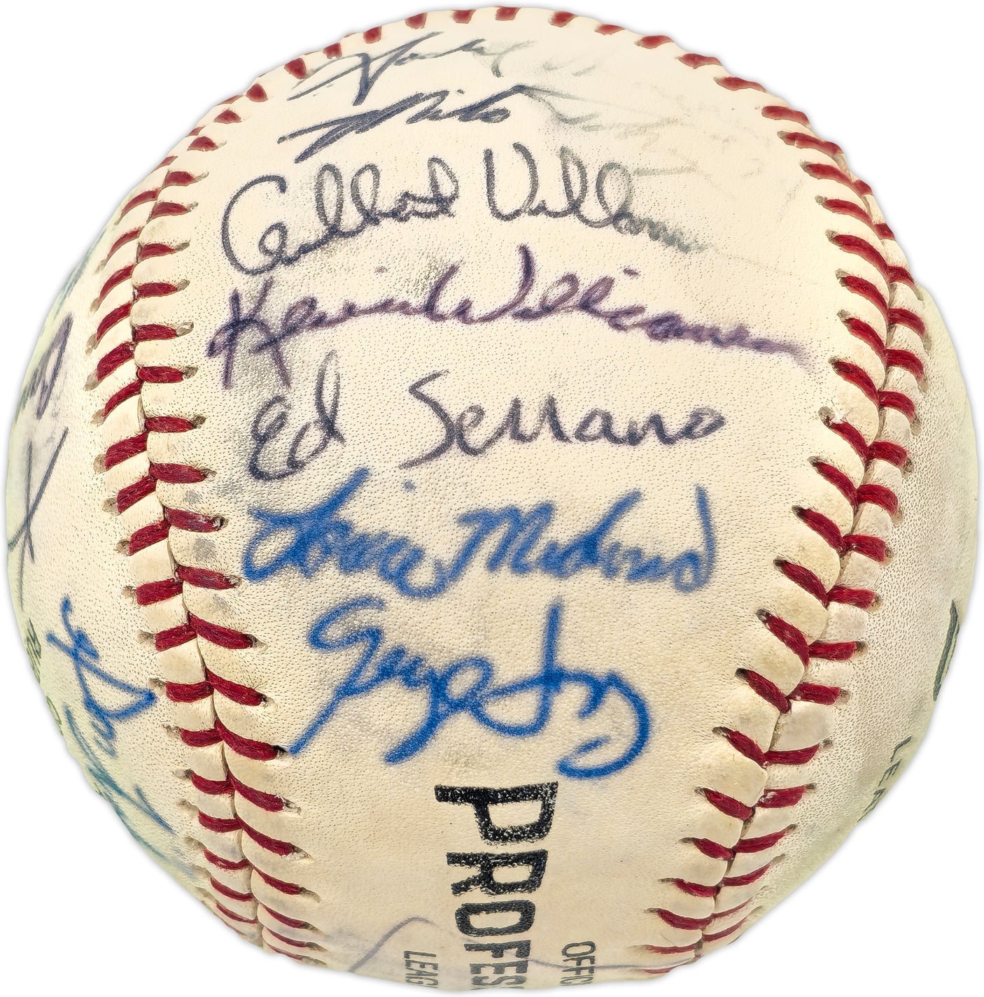 1985 Arizona State Sun Devils Team Autographed Official Wilson Professional League Baseball With 24 Signatures Including Barry Bonds Beckett BAS #A53834